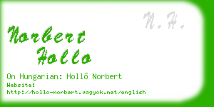 norbert hollo business card