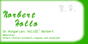 norbert hollo business card